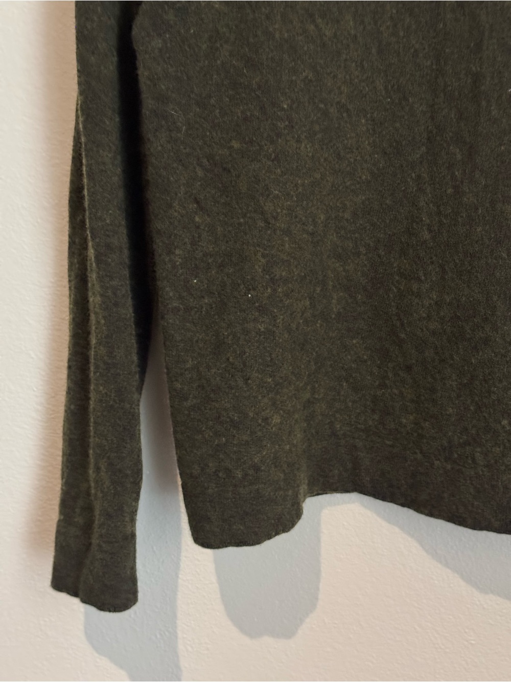 J.Crew Teddie Merino Wool Blend Sweater Medium Olive Green Crewneck Soft Classic - Picture 4 of 10